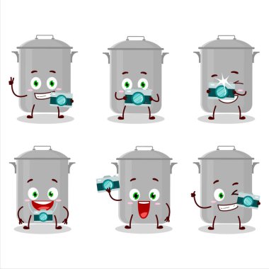 Stok esrarı karakteri olan fotoğrafçı mesleği simgesi. Vektör illüstrasyonu