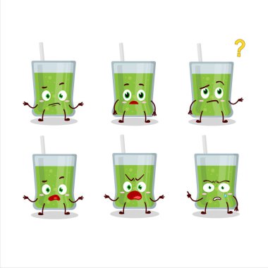 Yeşil elma suyunun çizgi film karakteri. Vektör illüstrasyonu