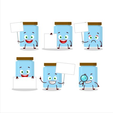 Karakterli kavanoz karikatürü bilgi panosu getir. Vektör illüstrasyonu