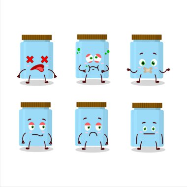 Karakterde ifadesiz bir kavanoz karikatürü. Vektör illüstrasyonu