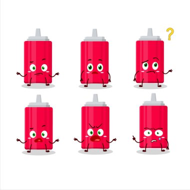 Ketçap şişesinin çizgi film karakteri. Vektör illüstrasyonu