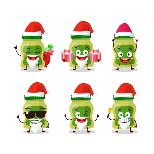 Emoticons Papai Noel Com Personagem Desenho Animado Wasabi Ilustração Vetorial — Vetor de Stock