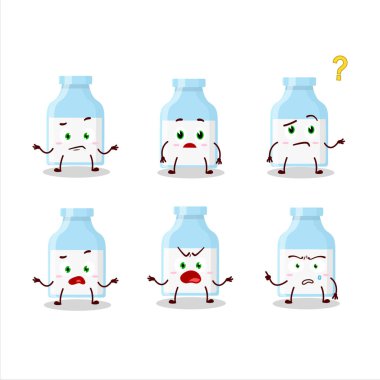 Süt şişesinin çizgi film karakteri. Vektör illüstrasyonu