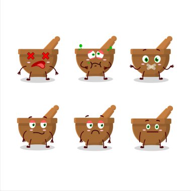 Havan topu ve çizgi film karakteri, ifadesiz. Vektör illüstrasyonu