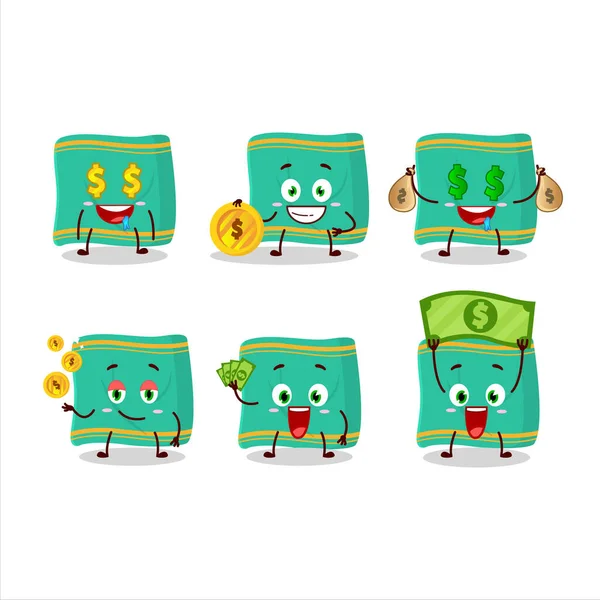 Napkin Cartoon Character Cute Emoticon Bring Money Vector Illustration — Stock Vector