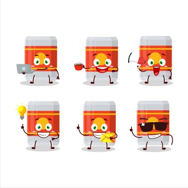 Çeşitli iş simgelerine sahip bira şişesi çizgi film karakteri. Vektör illüstrasyonu