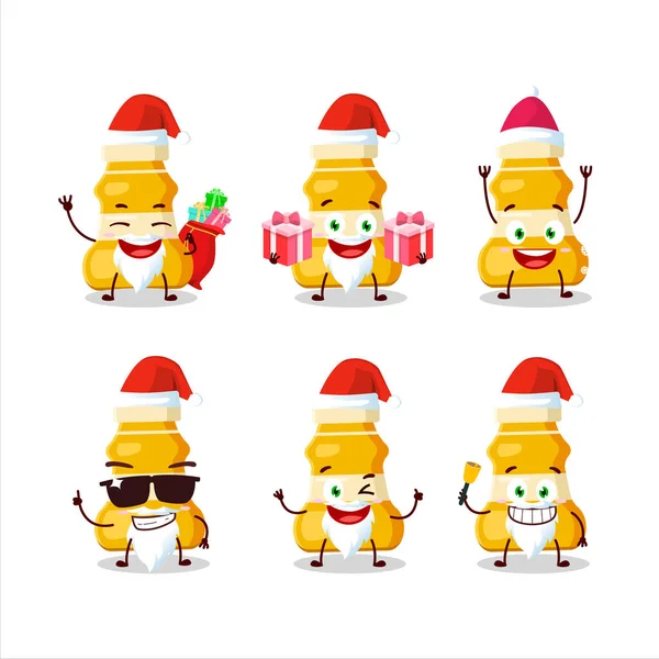 Emoticones Santa Claus Con Carácter Dibujos Animados Salsa Curry Ilustración — Vector de stock