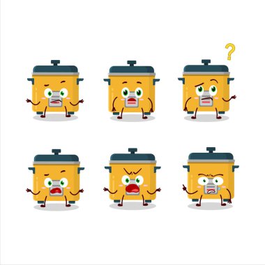 Pirinç fırınının çizgi film karakteri. Hangi ifadeyle? Vektör illüstrasyonu