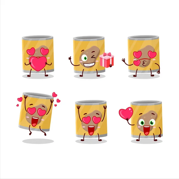 Μπορεί Της Πατάτας Χαρακτήρα Κινουμένων Σχεδίων Αγάπη Χαριτωμένο Emoticon Εικονογράφηση — Διανυσματικό Αρχείο
