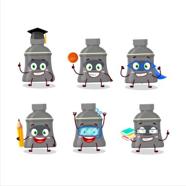 Sarımsak soslu karikatür karakteri öğrencisi. Vektör illüstrasyonu