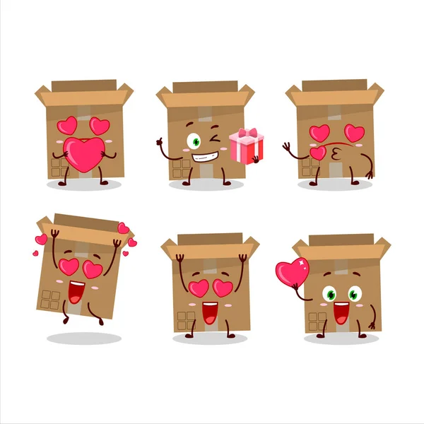 Χαρτοκιβώτιο Χαρακτήρα Κινουμένων Σχεδίων Αγάπη Χαριτωμένο Emoticon Εικονογράφηση Διανύσματος — Διανυσματικό Αρχείο