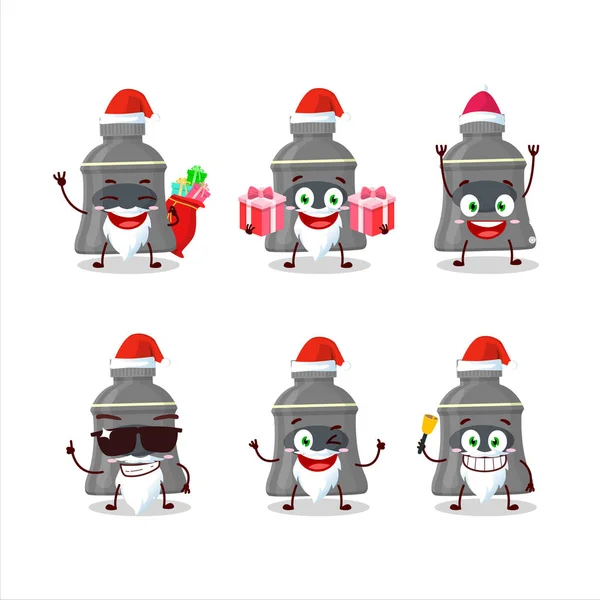 Emoticons Papai Noel Com Caráter Desenho Animado Molho Alho Ilustração — Vetor de Stock