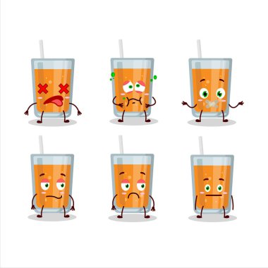 Yüzü olmayan portakal suyu çizgi film karakteri. Vektör illüstrasyonu