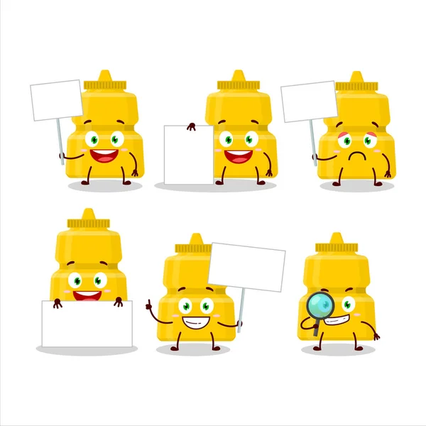 Mustard Cartoon Character Bring Information Board Vector Illustration — Stock Vector