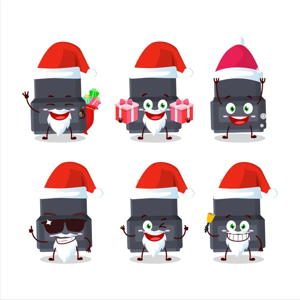 Émoticônes Père Noël Avec Adaptateur Connecteur Personnage Dessin Animé Illustration — Image vectorielle