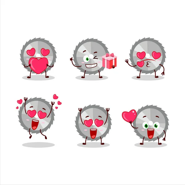Χειροπρίονο Χαρακτήρα Κινουμένων Σχεδίων Αγάπη Χαριτωμένο Emoticon Εικονογράφηση Διανύσματος — Διανυσματικό Αρχείο