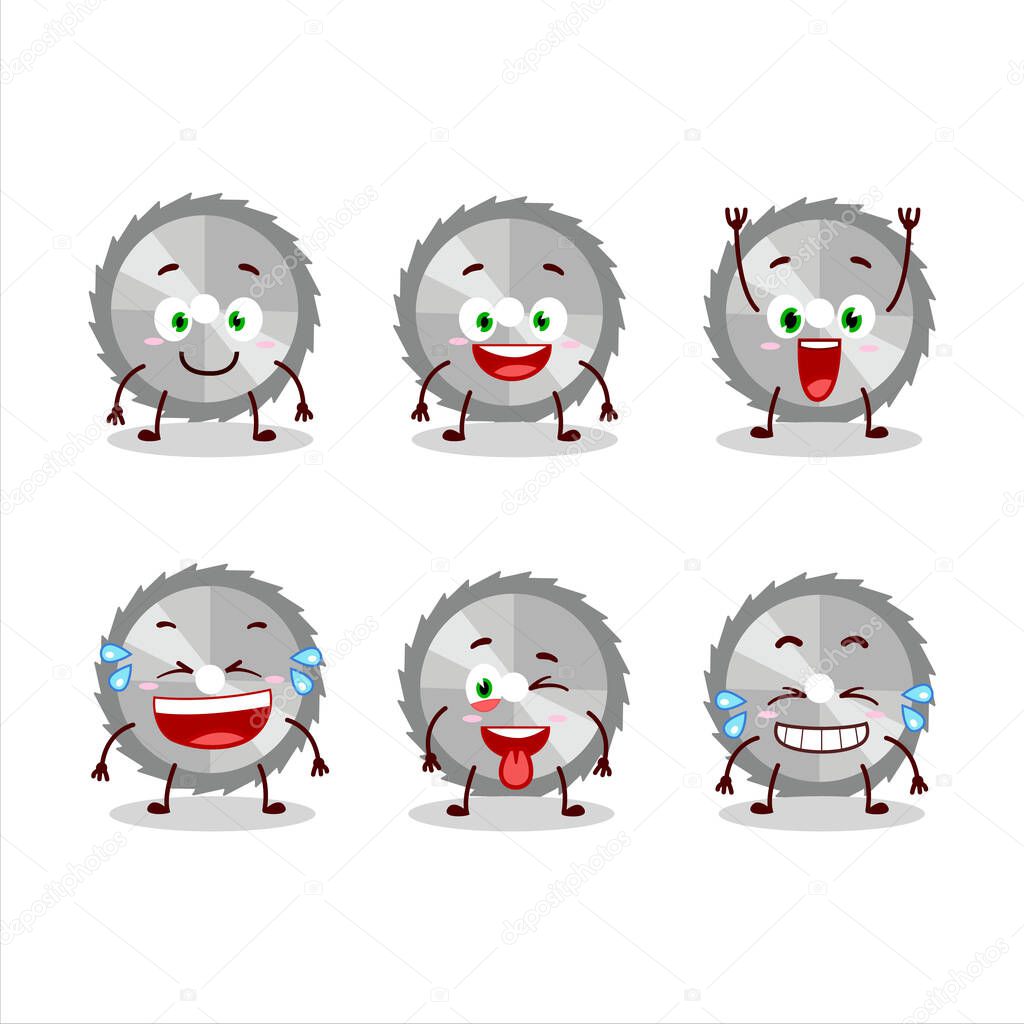 Cartoon character of hand saw with smile expression. Vector illustration
