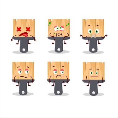 Boya fırçaları karikatür karakteri, ifadesiz. Vektör illüstrasyonu