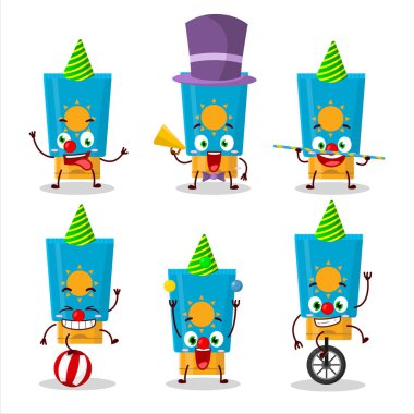 Krem güneş kreminin çeşitli sirk şovları olan çizgi film karakteri.