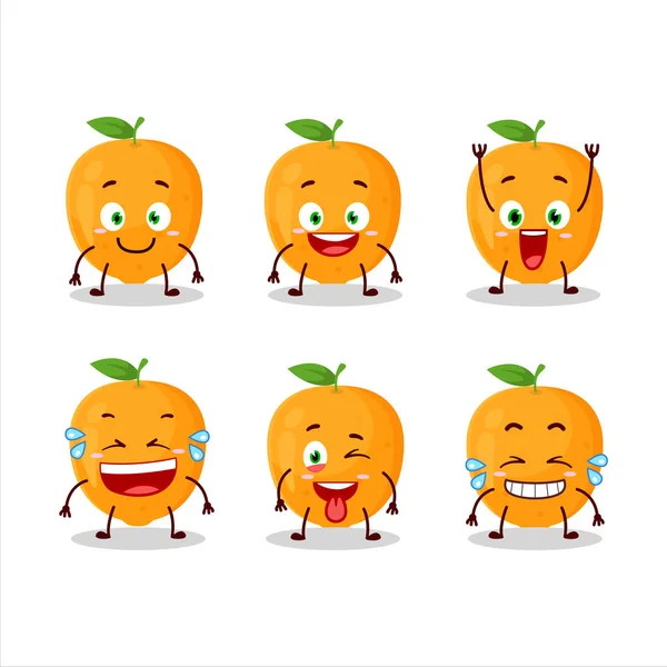 Cartoon Karakter Van Oranje Fruit Met Glimlach Uitdrukking Vectorillustratie — Stockvector