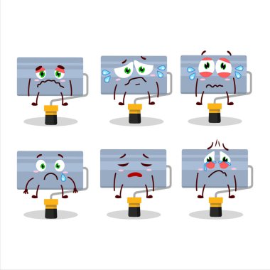 Hüzünlü bir ifadeyle boyanmış çizgi film karakteri. Vektör illüstrasyonu