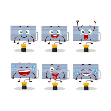 Çizgi film karakteri, yüzünde gülümseme ifadesi olan boya fırçası. Vektör illüstrasyonu