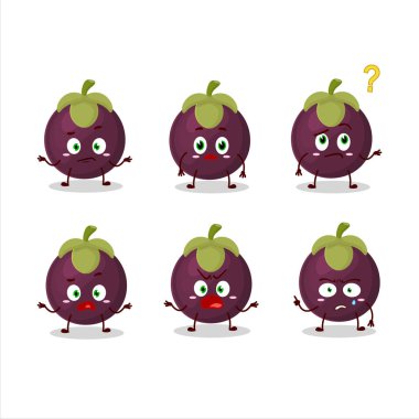 Mangosteen 'in çizgi film karakteri. Vektör illüstrasyonu