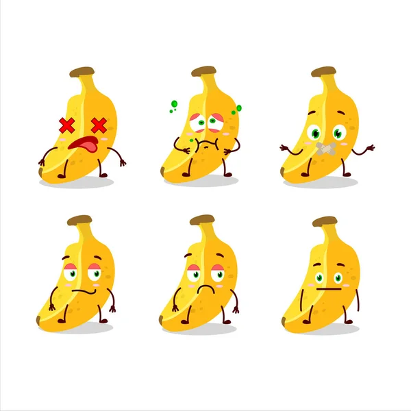 Banánová Kreslená Postava Nevýrazným Výrazem Vektorová Ilustrace — Stockový vektor