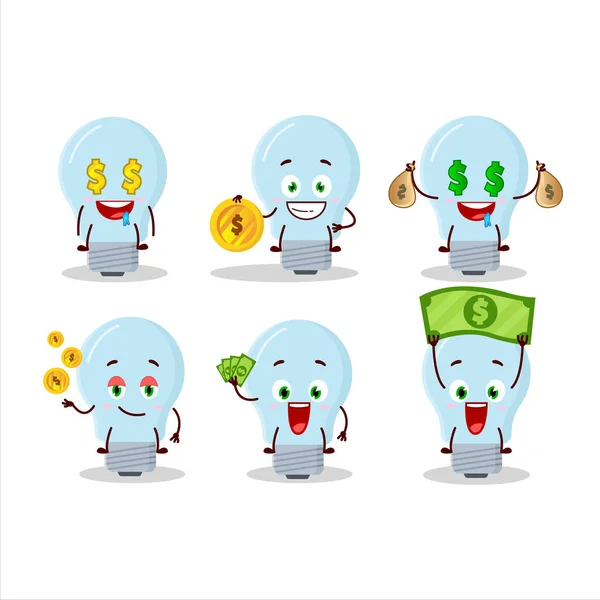 Cartone Animato Alogeno Personaggio Con Emoticon Carino Portare Soldi Illustrazione — Vettoriale Stock