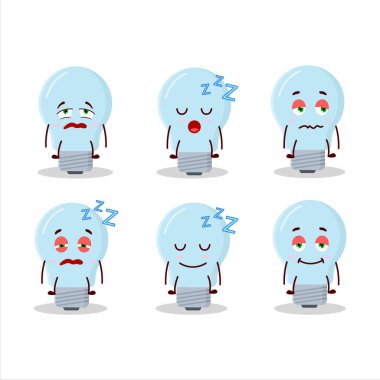 Uykulu ifadeli halojen çizgi film karakteri. Vektör illüstrasyonu