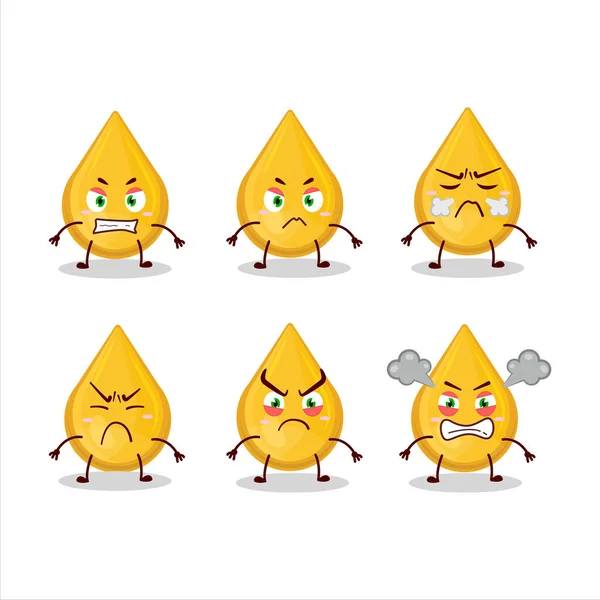 Oil cartoon character with various angry expressions. Vector illustration
