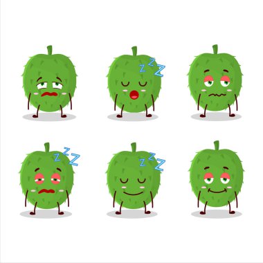 Uykulu ifadeli bir çizgi film karakteri. Vektör illüstrasyonu