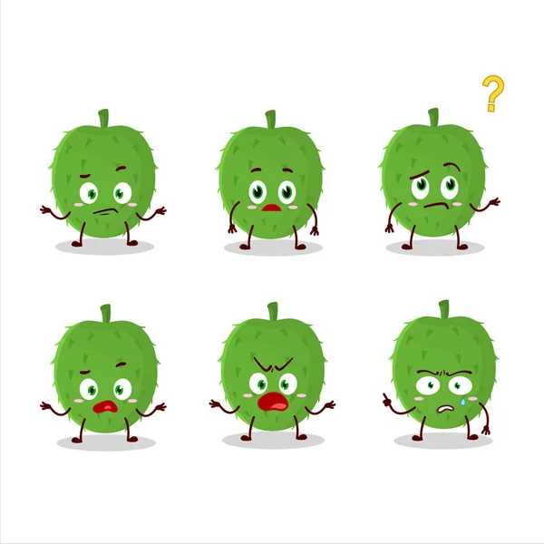 Personagem Desenho Animado Soursop Com Que Expressão Ilustração Vetorial — Vetor de Stock