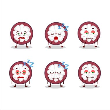 Uykulu suratlı bir çizgi film karakteri. Vektör illüstrasyonu