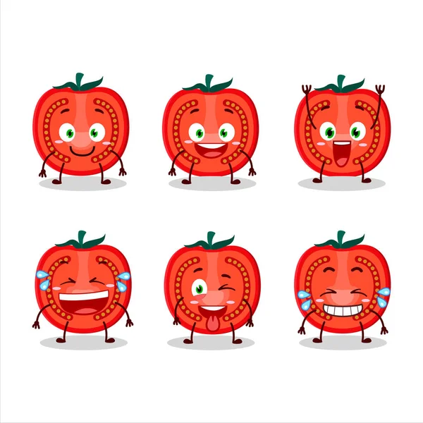 Cartoon Character Slice Tomato Smile Expression Vector Illustration — Stock Vector