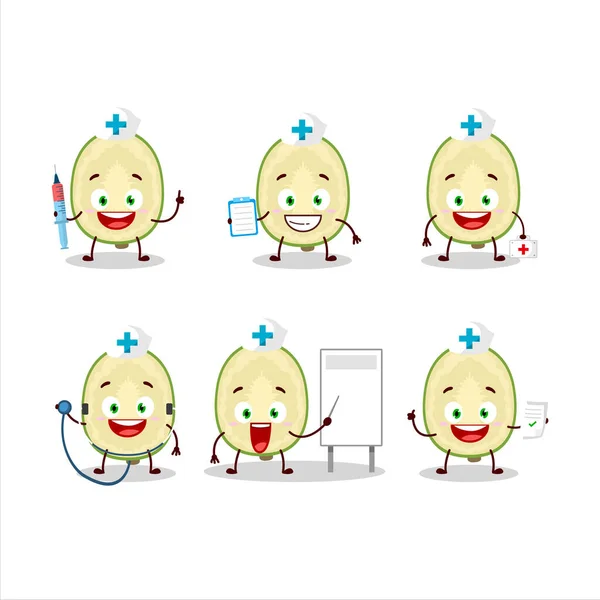 Doctor Profession Emoticon Slice Ambarella Cartoon Character Vector Illustration — Stock Vector