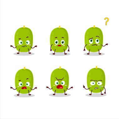 Karikatür karakteri Jackfruit 'in hangi ifadeyle. Vektör illüstrasyonu