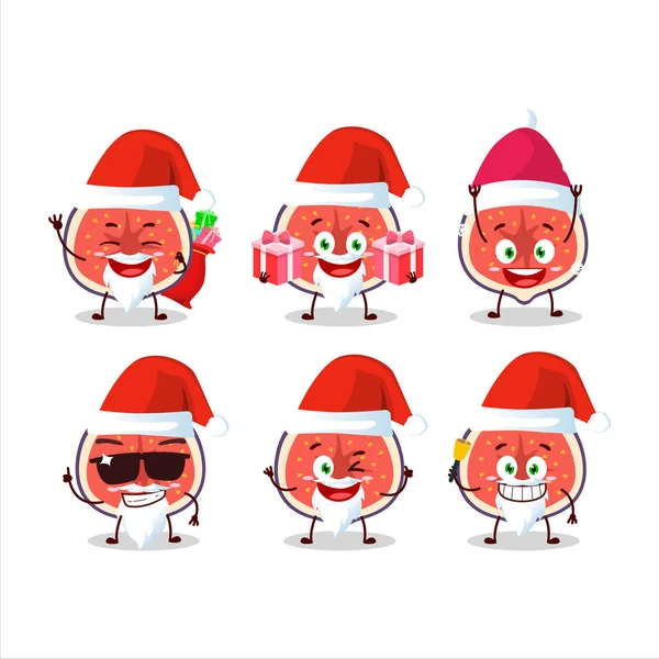 Santa Claus Emoticons Шматком Фіґового Мультфільму Приклад Вектора — стоковий вектор