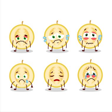 Hüzünlü bir karpuz karikatürü karakteri.