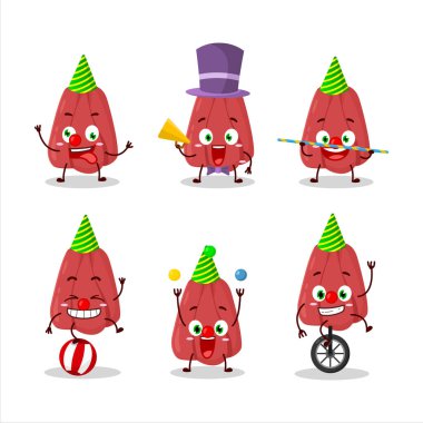 Değişik sirk gösterileri olan Ackee çizgi film karakteri. Vektör illüstrasyonu