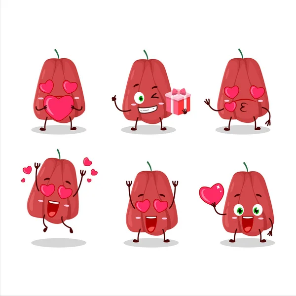 Ackee Personagem Desenho Animado Com Amor Bonito Emoticon Ilustração Vetorial —  Vetores de Stock