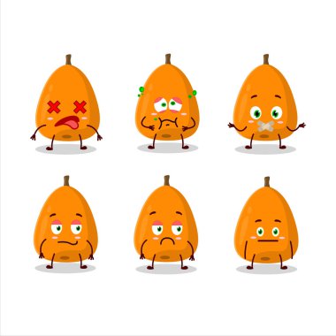 İfadesiz, karakterli bir Loquat çizgi filmi. Vektör illüstrasyonu