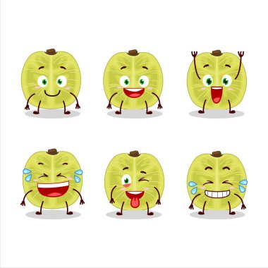 Yüzünde gülümseme ifadesi olan bir çizgi film karakteri. Vektör illüstrasyonu