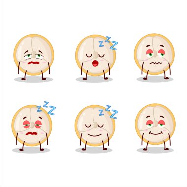 Birmanya üzümünün çizgi film karakteri ve uykulu bir ifadesi var. Vektör illüstrasyonu