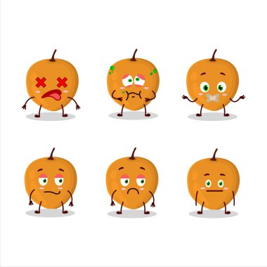 İfadesiz Lulo meyve çizgi film karakteri. Vektör illüstrasyonu