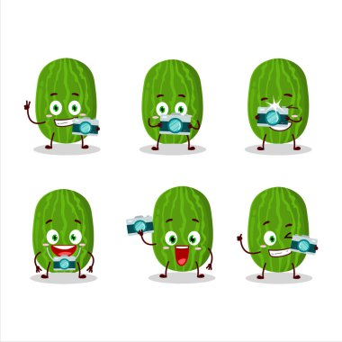 Karikatür karakterli fotoğrafçı mesleği simgesi. Vektör illüstrasyonu