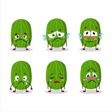 Hüzünlü ifadeli karikatür karakteri. Vektör illüstrasyonu