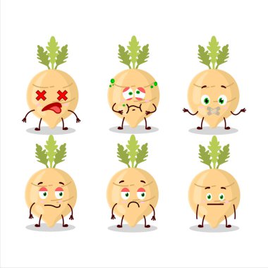 Yüzü olmayan turp çizgi film karakteri. Vektör illüstrasyonu