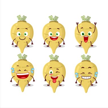 Gülümseyen yaban havucu suratlı çizgi film karakteri. Vektör illüstrasyonu