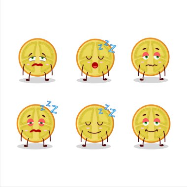 Uykulu ifadeli bir Lulo çizgi film karakteri. Vektör illüstrasyonu